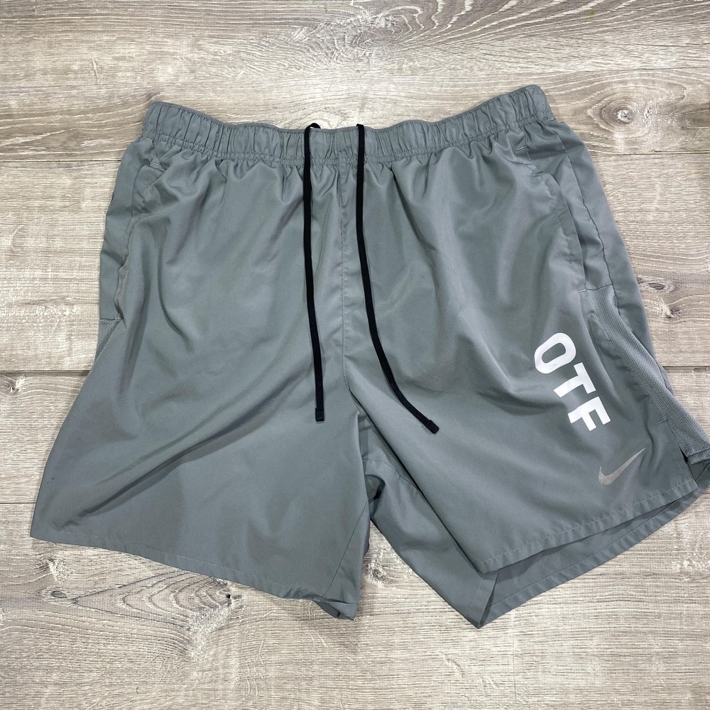 Nike Orange Therory Fitness Shorts Men's XL Gray Athletic Running‎ Gym OTF